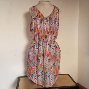 Flirty feather print dress